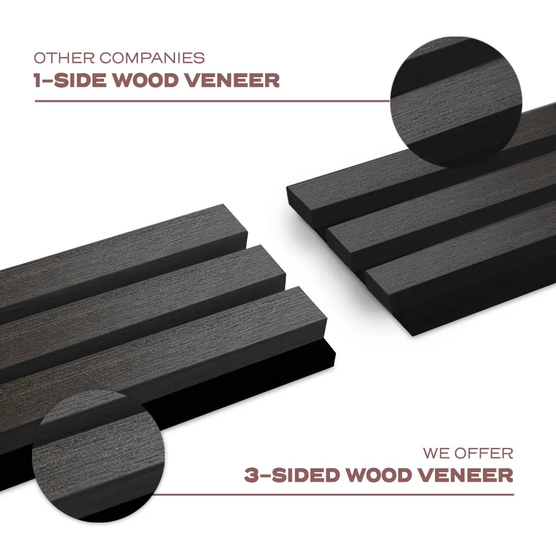 Acoustic Slat Wall Panel | Black Oak | Premium 3-Sided Wood Veneer - Image 7