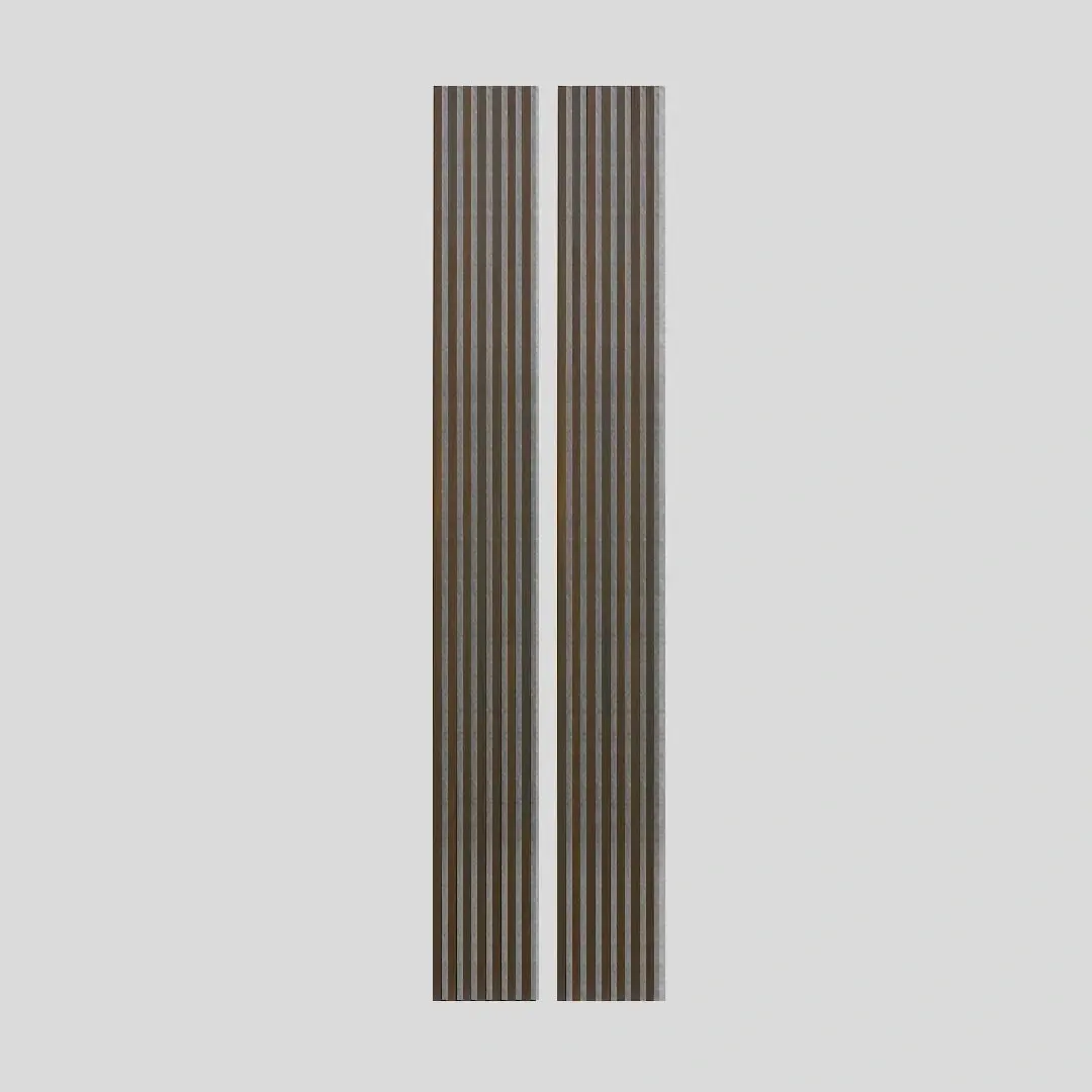 Acoustic Slat Wall Panel | Smoked Oak with Gray Felt | Premium 3-sided Wood Veneer - Image 4