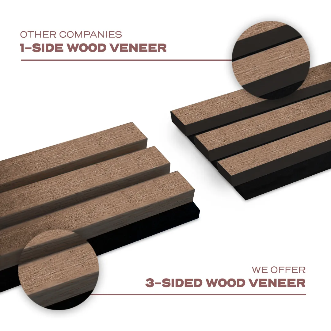 Acoustic Slat Wall Panel | Walnut | Premium 3-sided Wood Veneer - Image 6