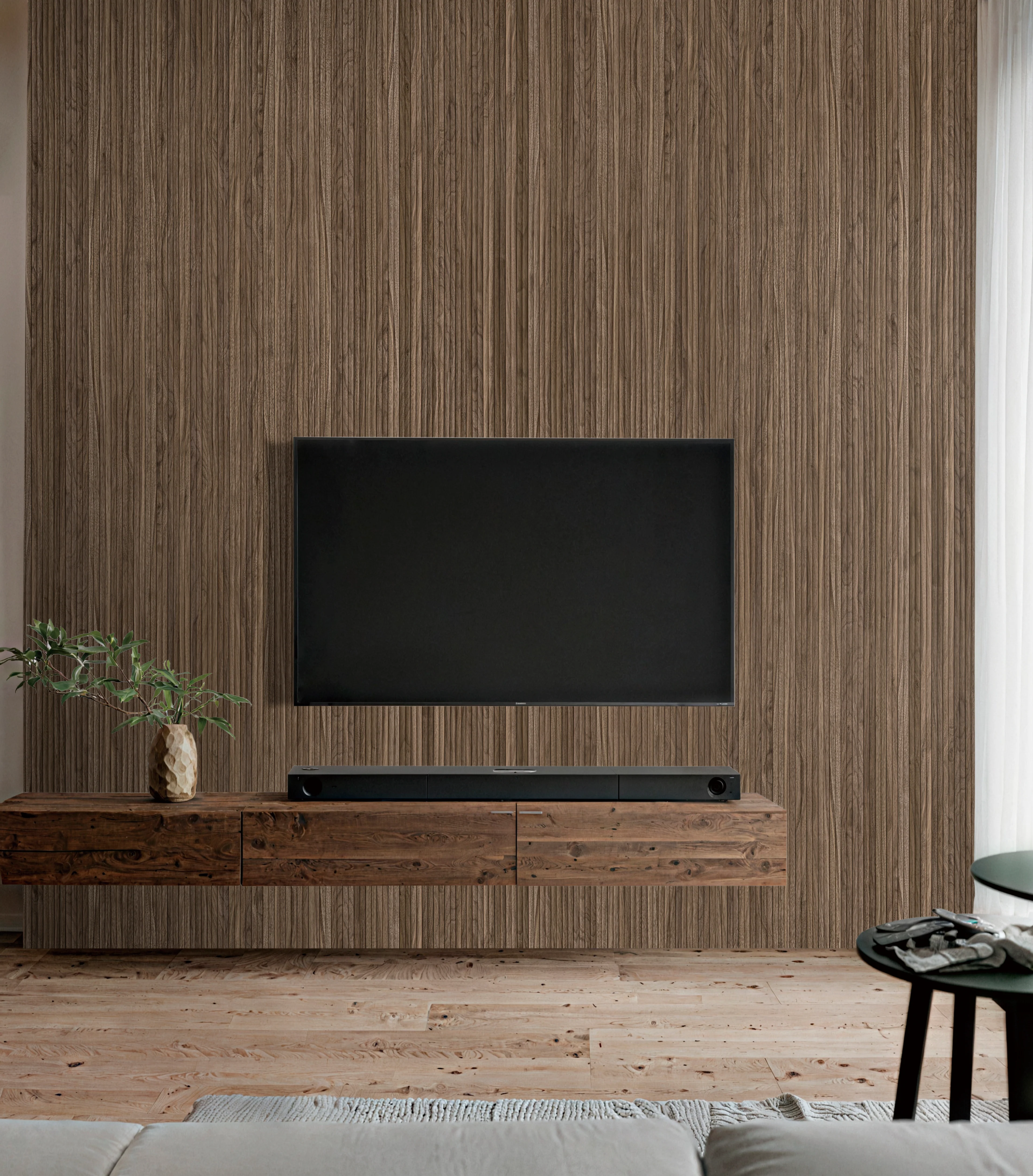 Fluted Wall Panel | Walnut | Modern Flexible Design - Image 3