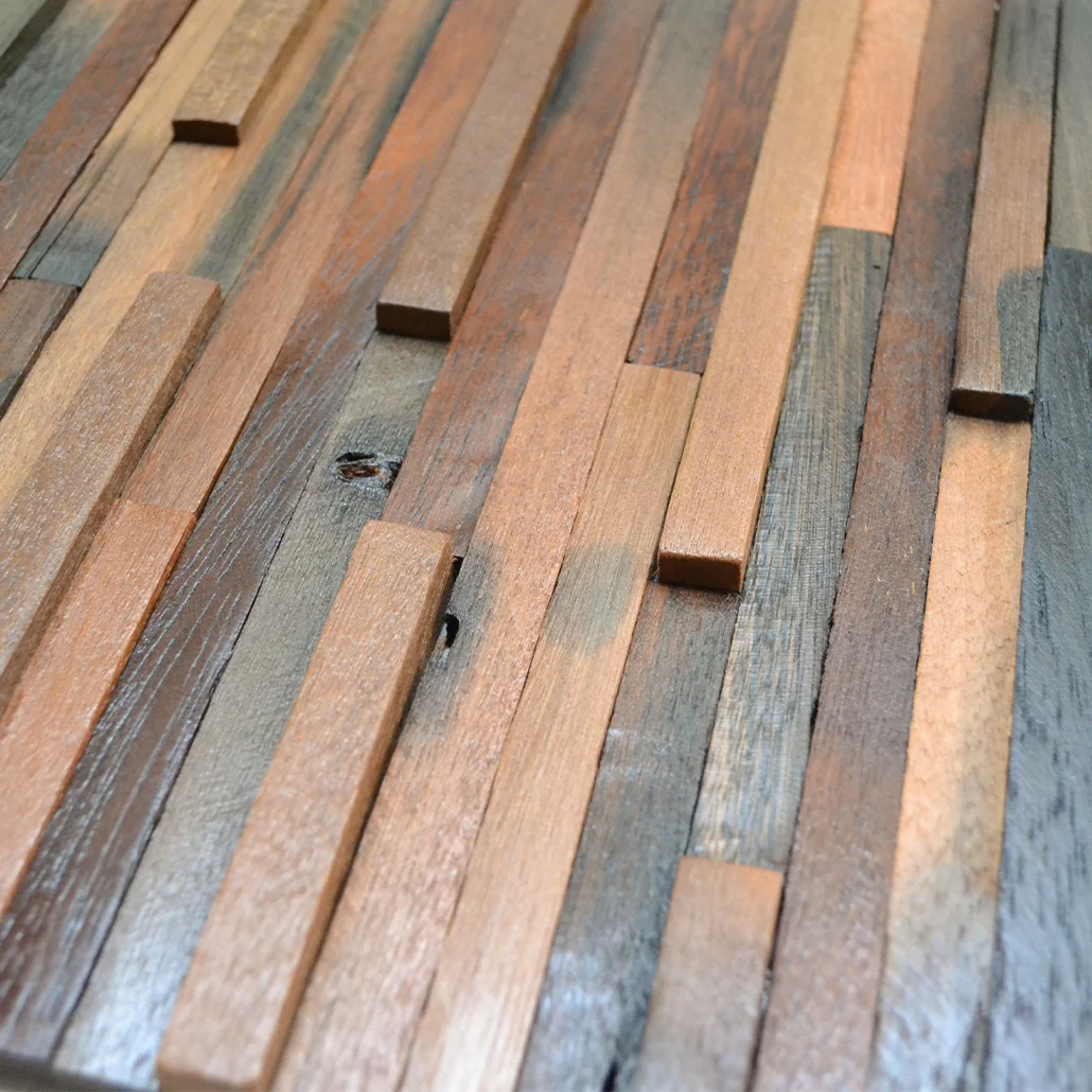 Wood Mosaic Panel | Compact Shipwood Wood Tile | 12"×12” - Image 5