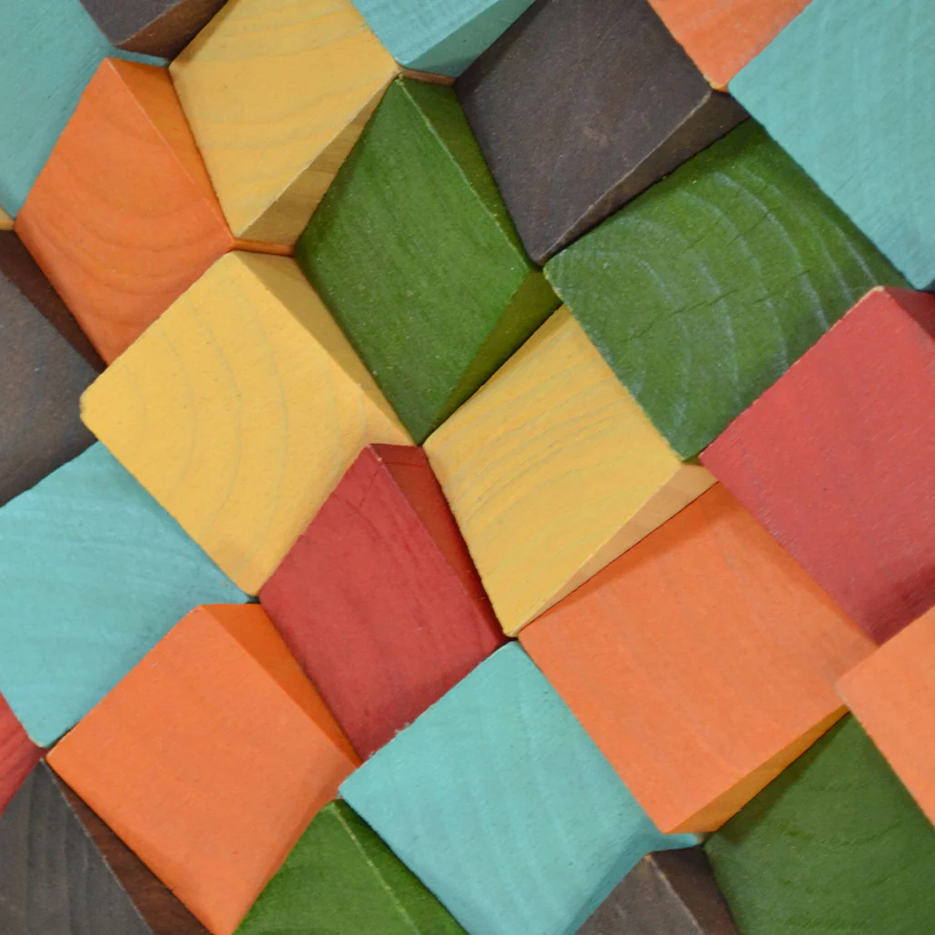 Wood Mosaic Panel | Dark Pine Wood Tile | 12"×12” - Image 4