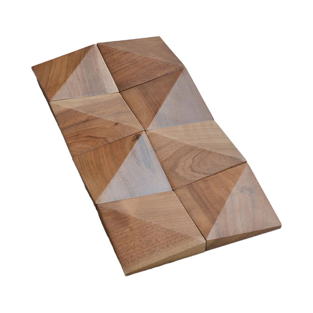 Wood Mosaic Panel | Slim Walnut Wood Tile | 7.9"×15.8” - Image 3