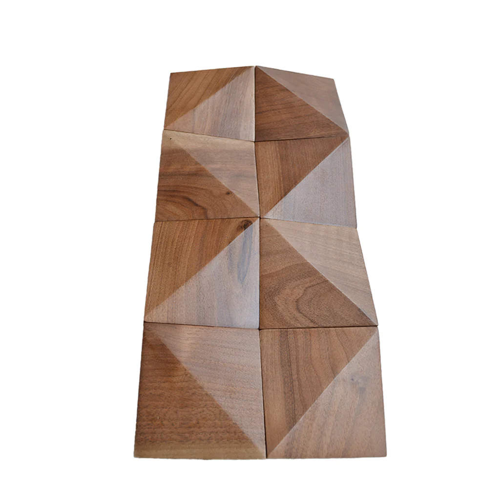 Wood Mosaic Panel | Slim Walnut Wood Tile | 7.9"×15.8” - Image 4