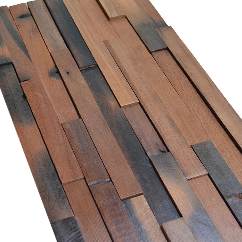 Wood Mosaic Panel | Wide Shipwood Wood Tile | 12"×24” - Image 4