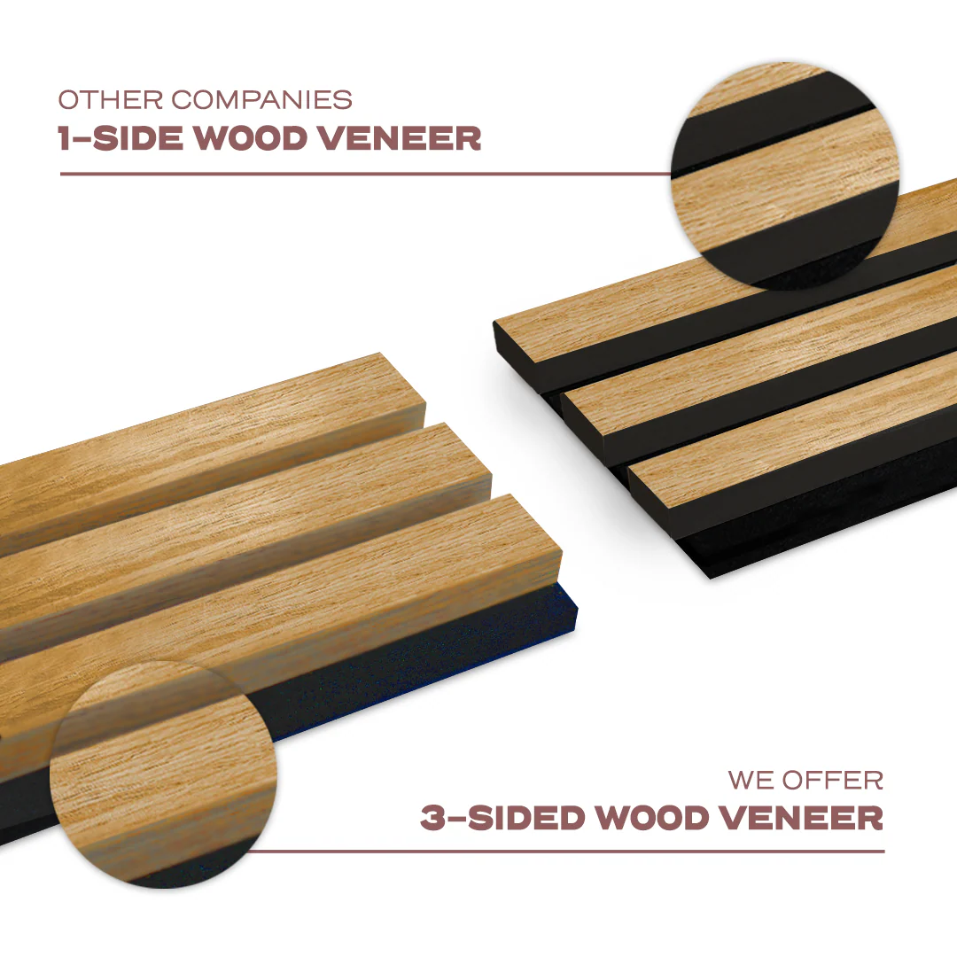 Acoustic Slat Wall Panel | Rustic Oak | Premium 3-sided Wood Veneer - Image 11